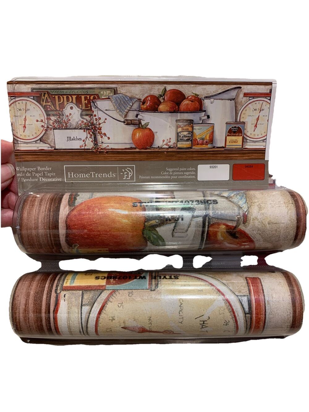 Country Apples Vintage Kitchen Items Prepasted Wallpaper Border 5 Yards Lot Of 2